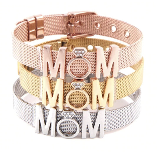 Mothers Day Diamond Crown Letter Bracelet