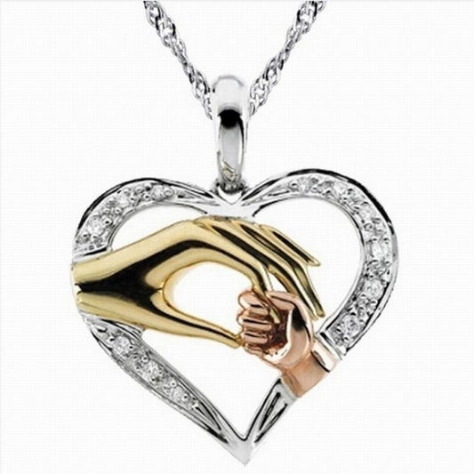 Heart-shaped Hand Pendant Necklace